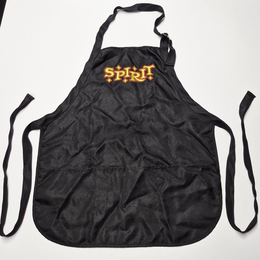 Spirit Halloween Employee Apron Uniform Embroidered Logo Black 3 Pocket Staff